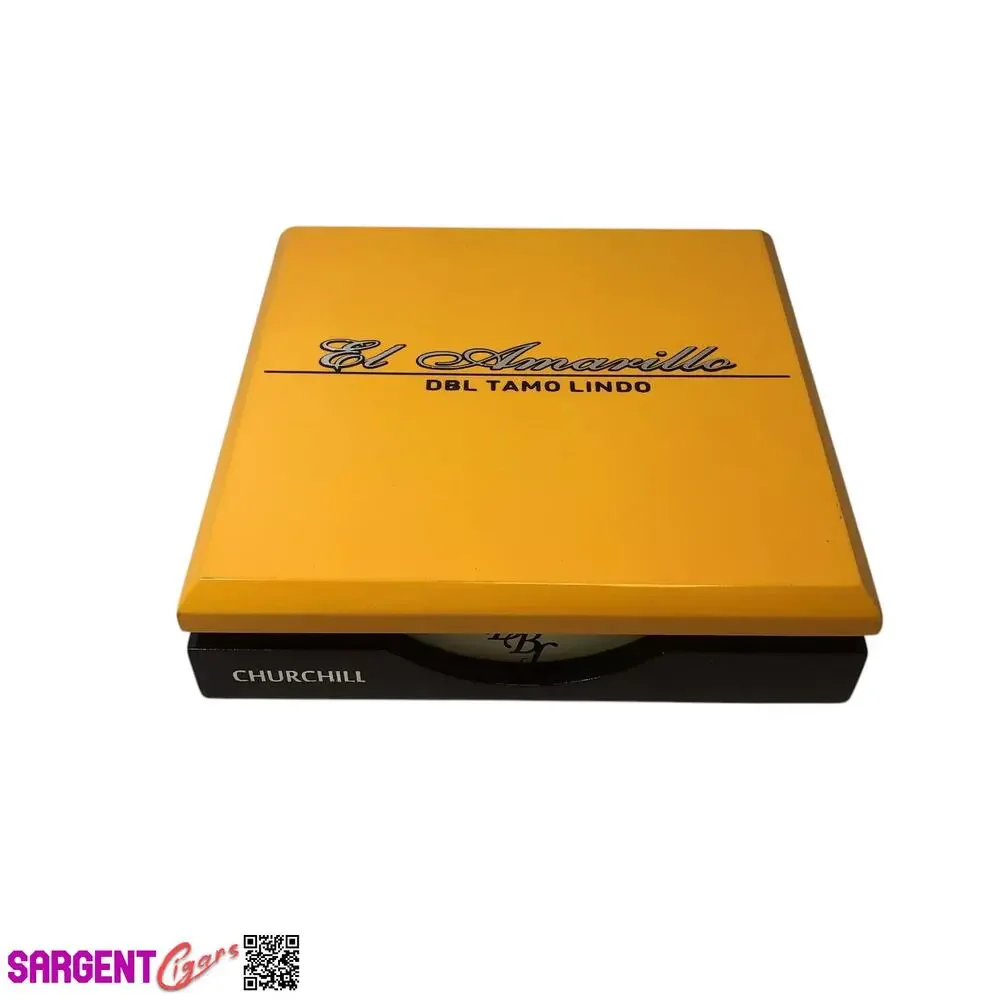 DBL Tamo Lindo El Amarillo Churchill Empty Wooden Cigar Box 8.5x8.25x2.25